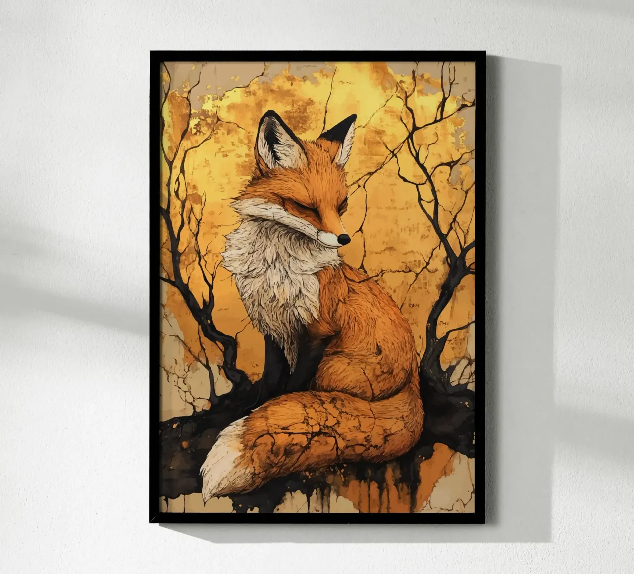 Volpe in autunno dorato poster da pixelbull - medieval art and more