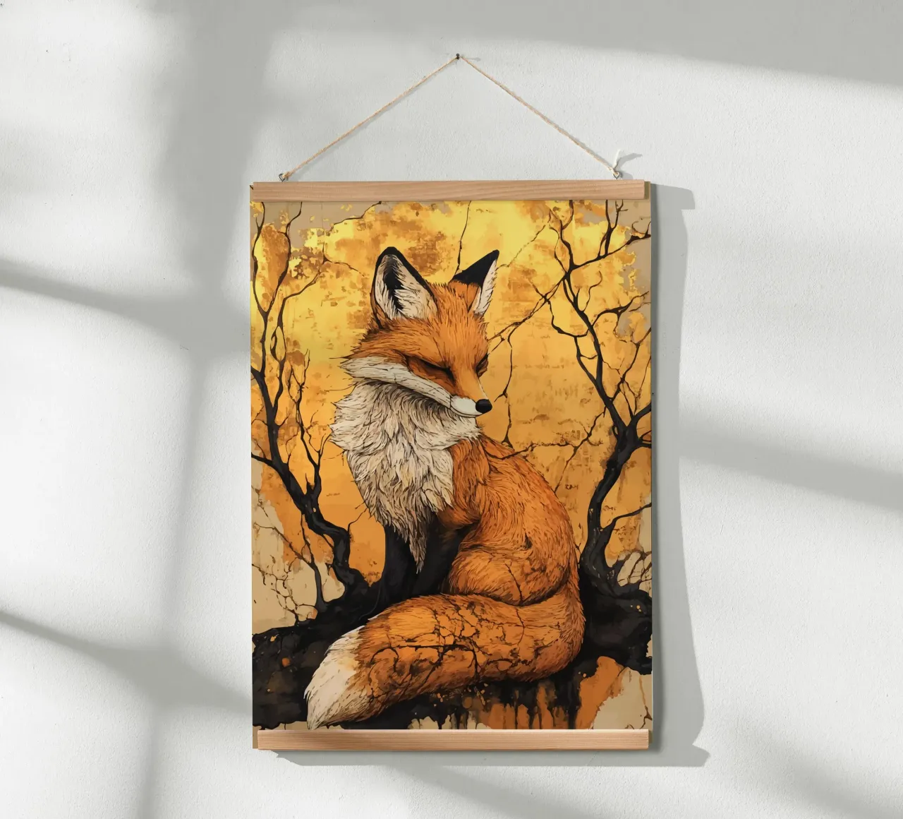 Volpe in autunno dorato poster da pixelbull - medieval art and more