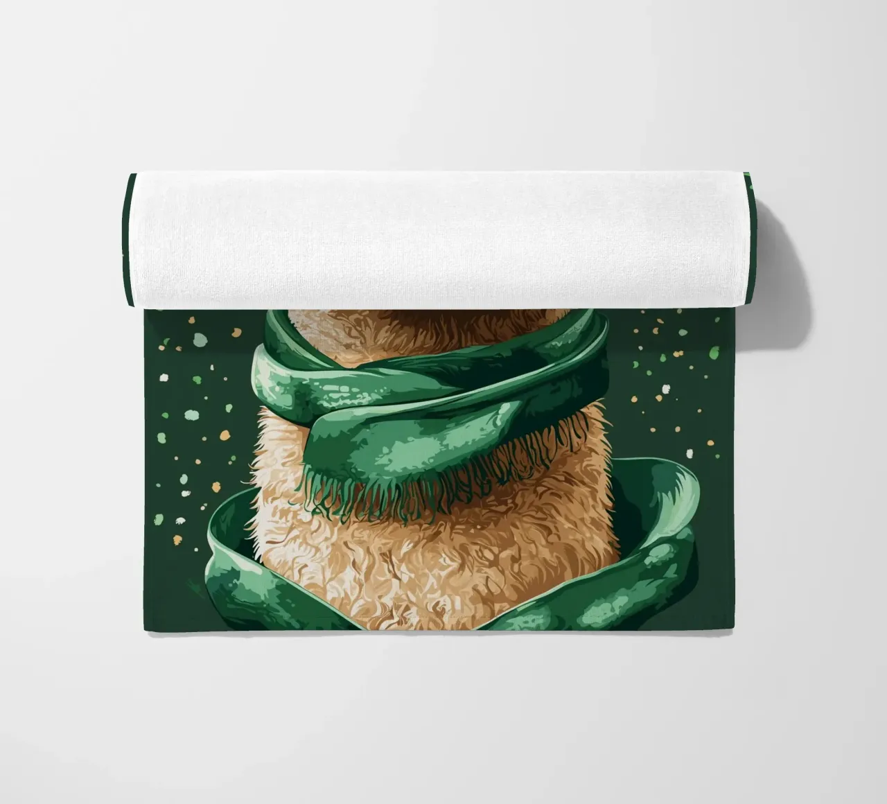 Lama con ciambella nella neve telo mare da pixelbull - medieval art and more