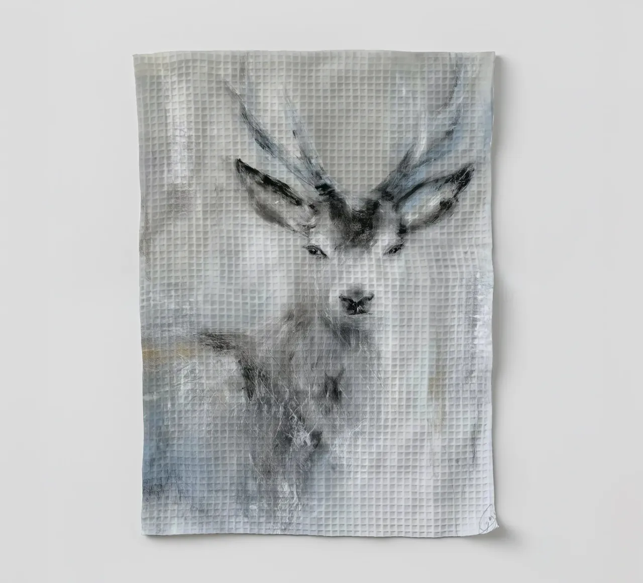 Cerf moderne dans la forêt II torchon de Wolkenlos
