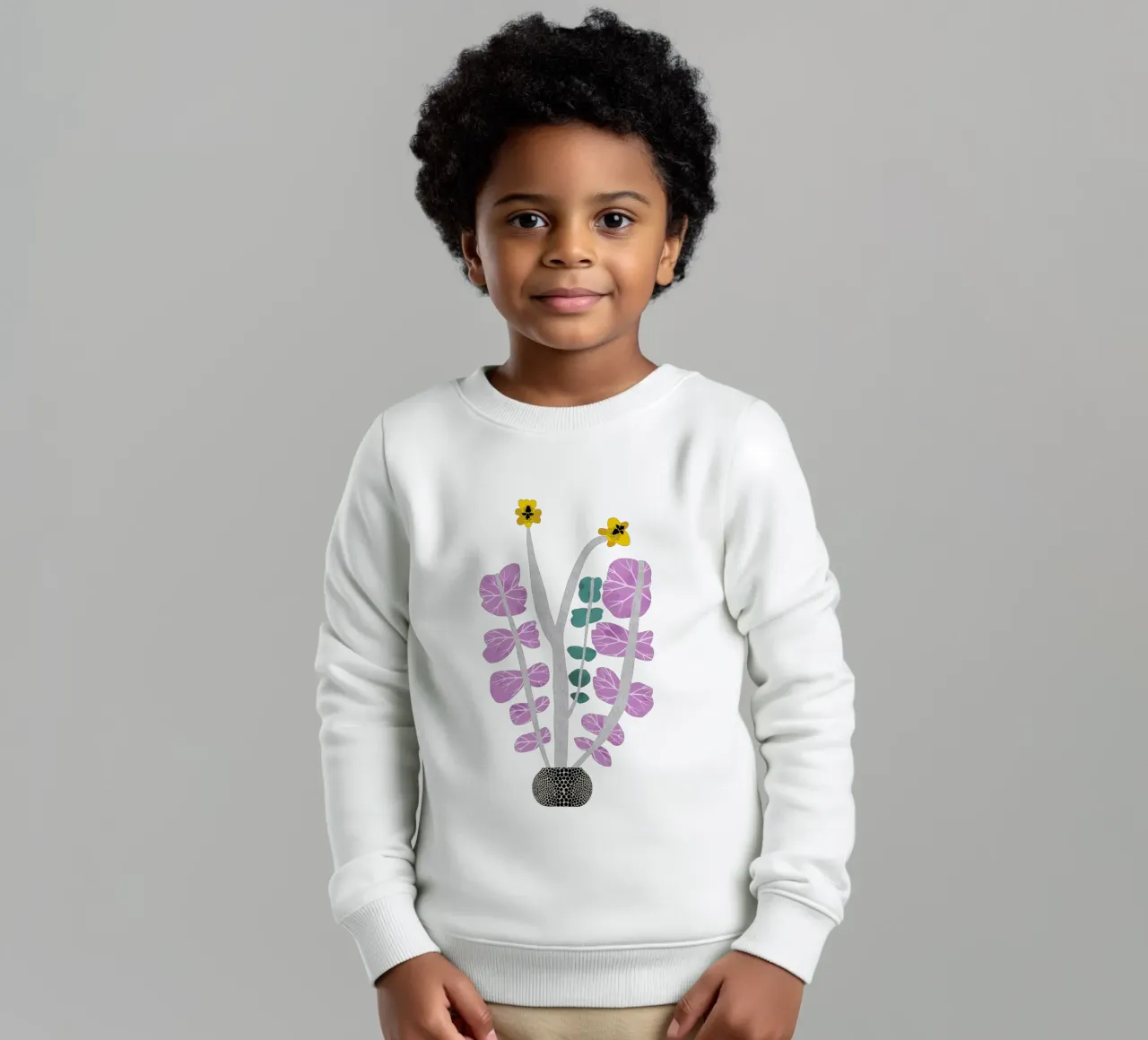 Bloempot kinder sweatshirt van Asha Designs