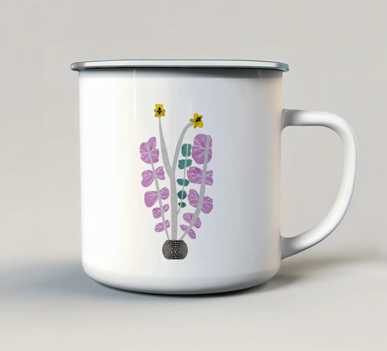 Vaso di fiori tazza in smalto da Asha Designs