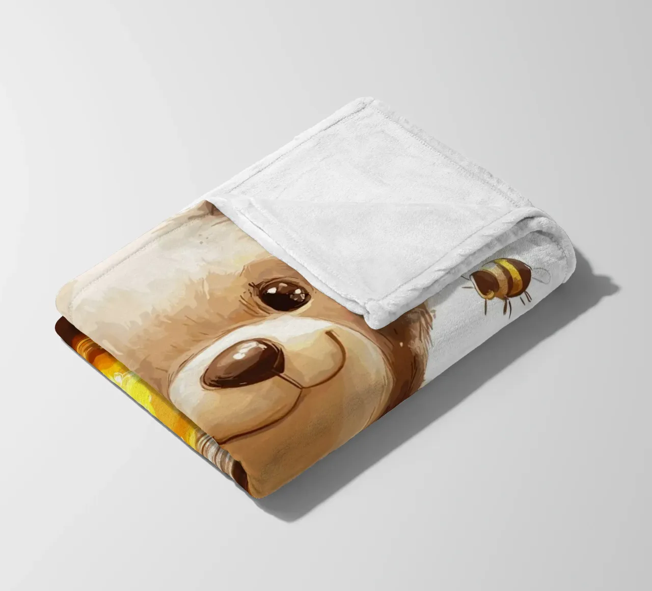 Orso del miele con le amiche api coperta in pile da pixelbull - medieval art and more