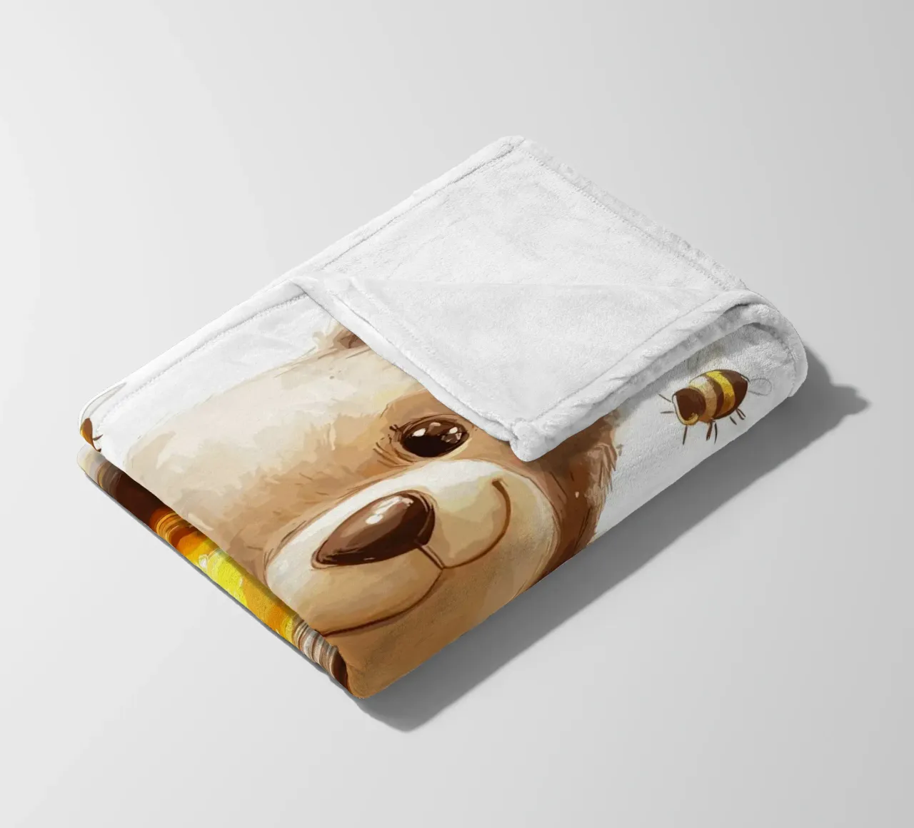 Orso del miele con le amiche api coperta in pile da pixelbull - medieval art and more