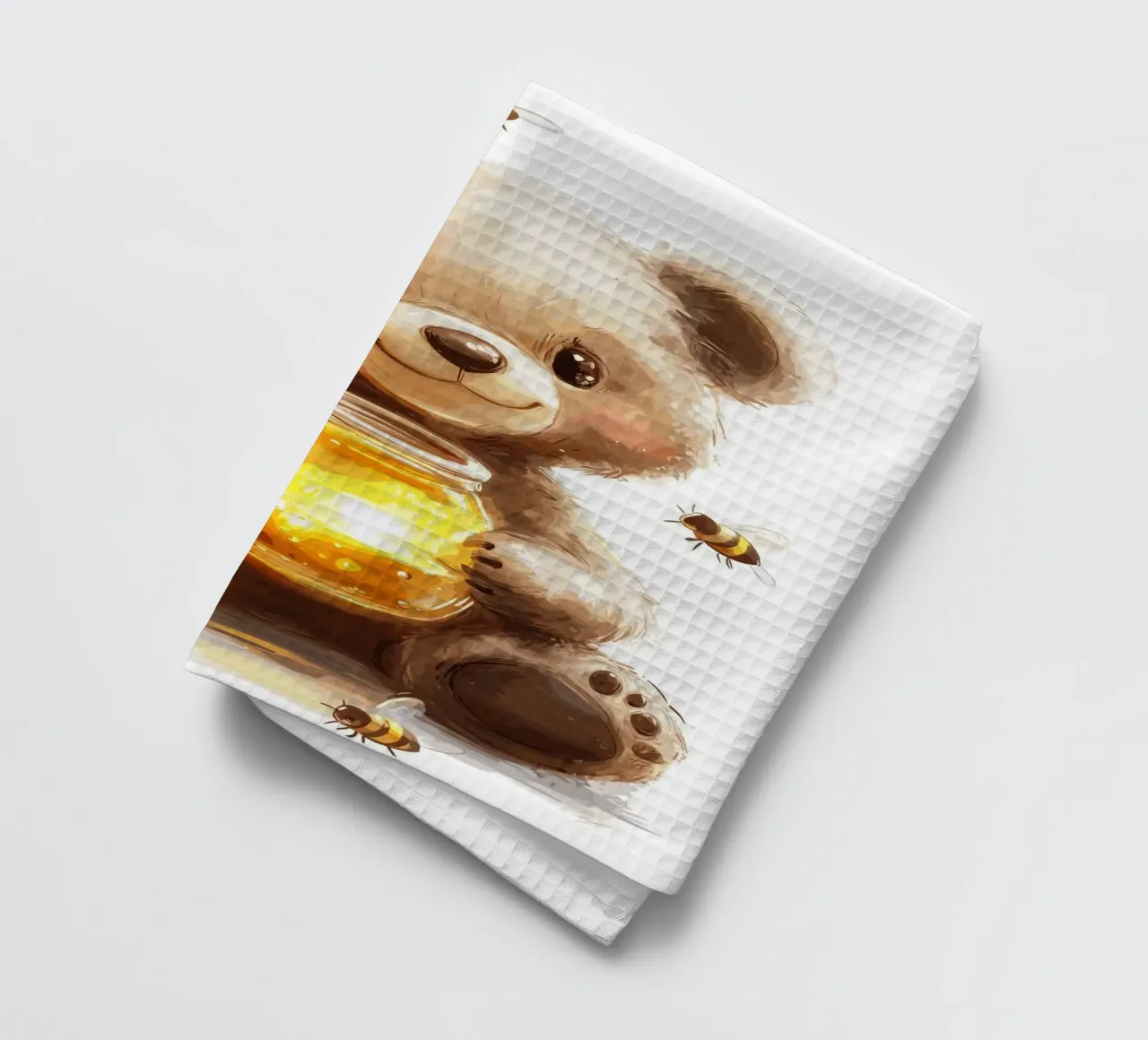 Orso del miele con le amiche api canovaccio da cucina da pixelbull - medieval art and more