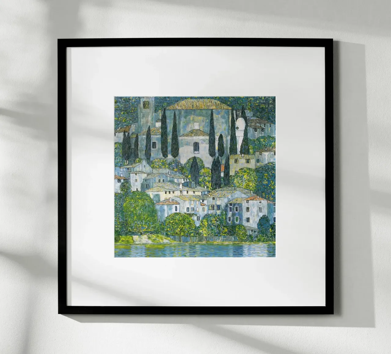 Gustav Klimt sul lago di Garda poster con telaio in alluminio da Show Art
