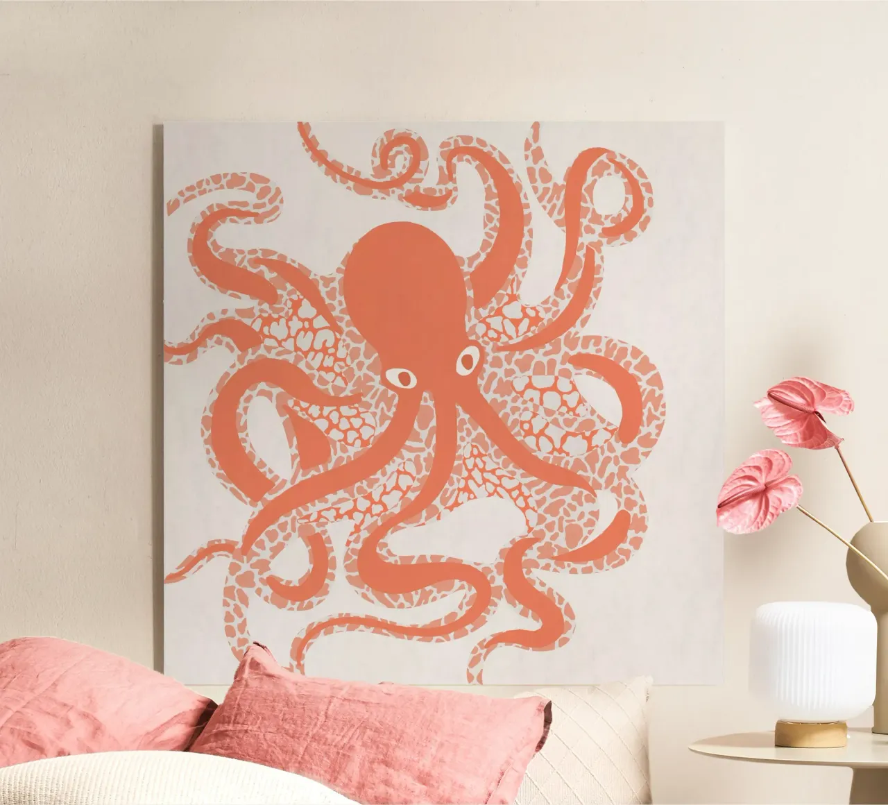 Coral Octopus acrylic glass by Asha Designs