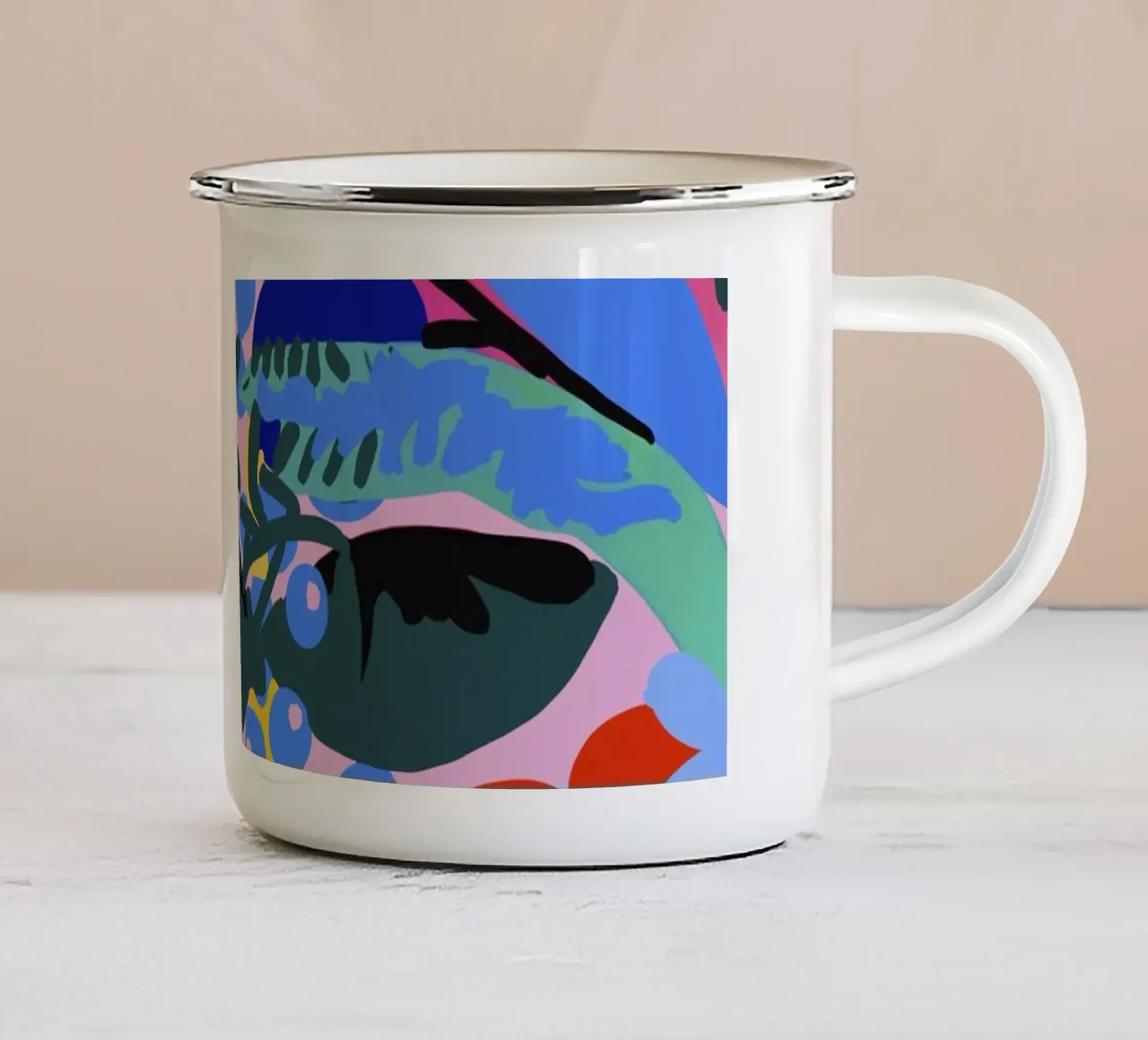 Summer Flowers No 3 tazza in smalto da treechild
