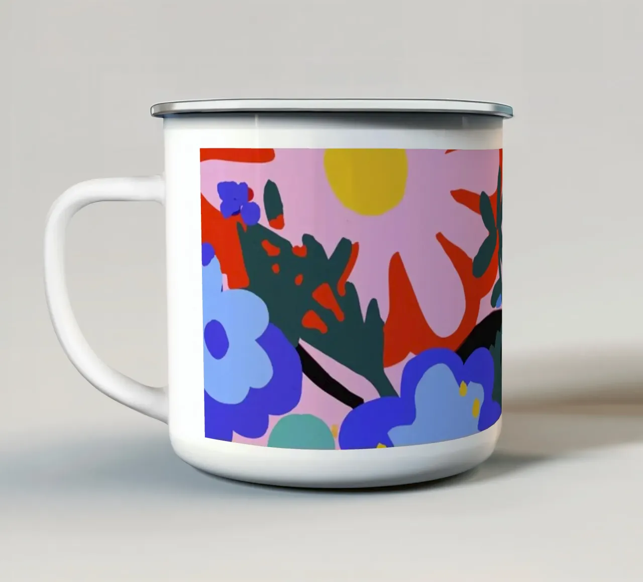 Summer Flowers No 3 tazza in smalto da treechild