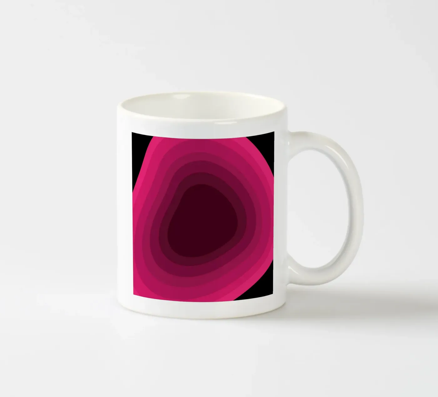 Pink perspective ceramic mug by Little Dean