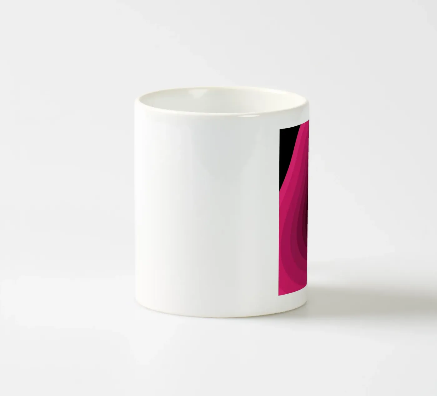Pink perspective ceramic mug by Little Dean