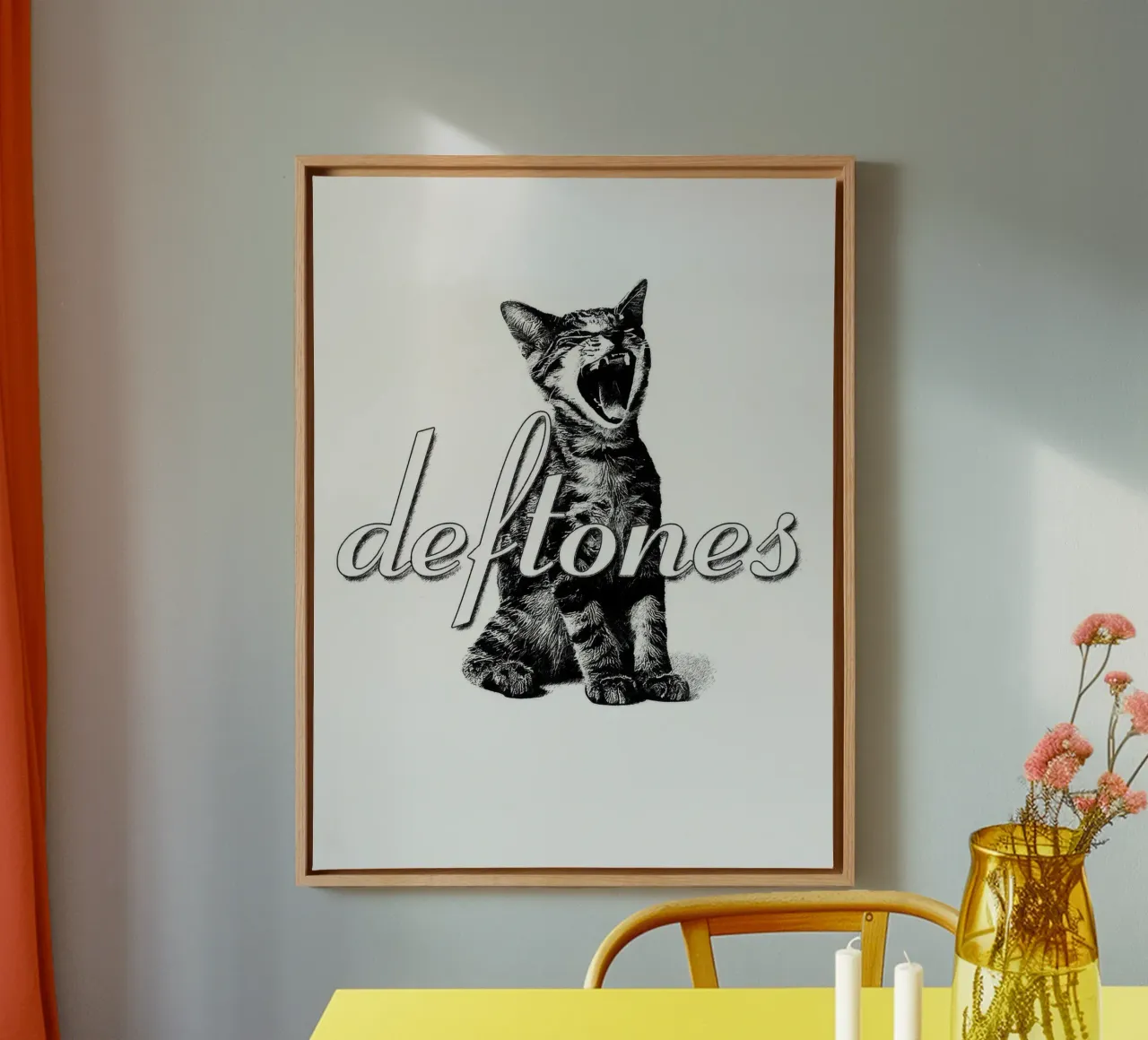 Deftones Cat Scream tela con Cornice a cassetta da Dardenden