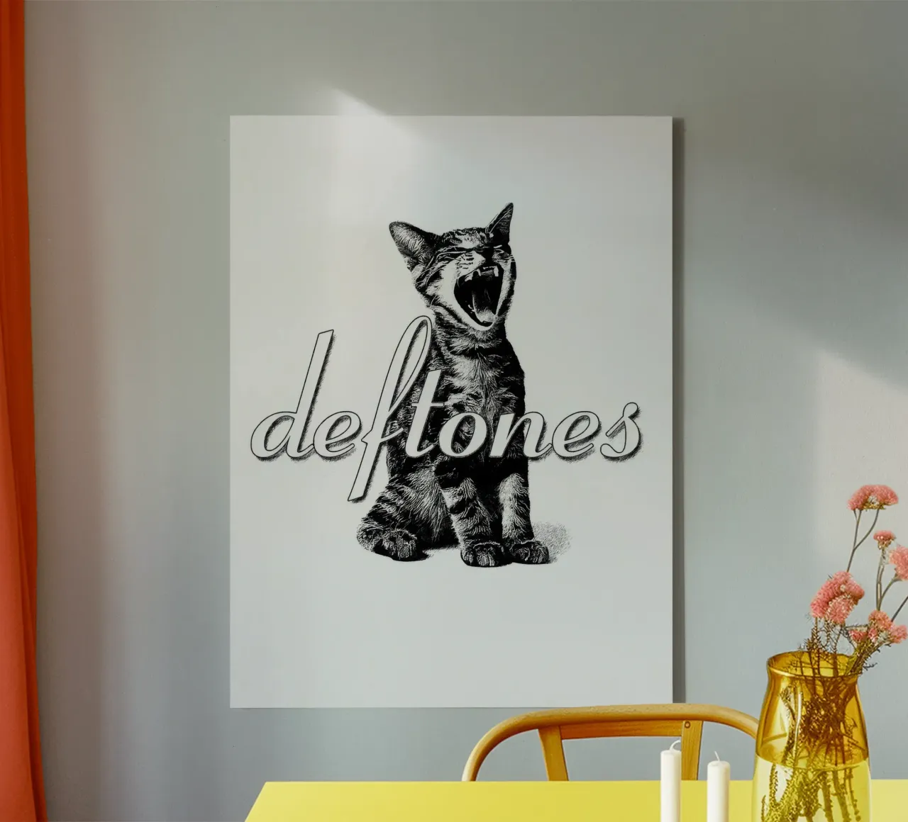 Deftones Cat Scream tela con Cornice a cassetta da Dardenden