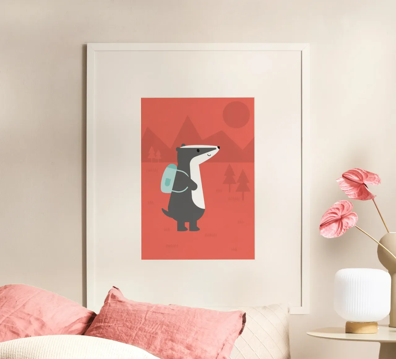Tasso in viaggio poster con telaio in alluminio da Carolin Vonhoff