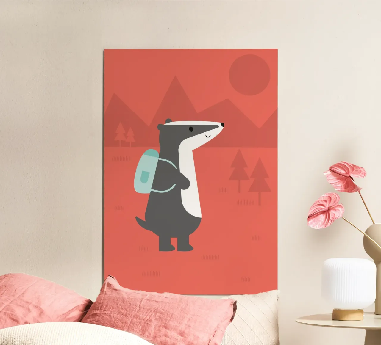 Tasso in viaggio poster con telaio in alluminio da Carolin Vonhoff