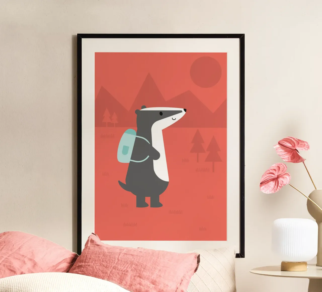 Tasso in viaggio poster con telaio in alluminio da Carolin Vonhoff