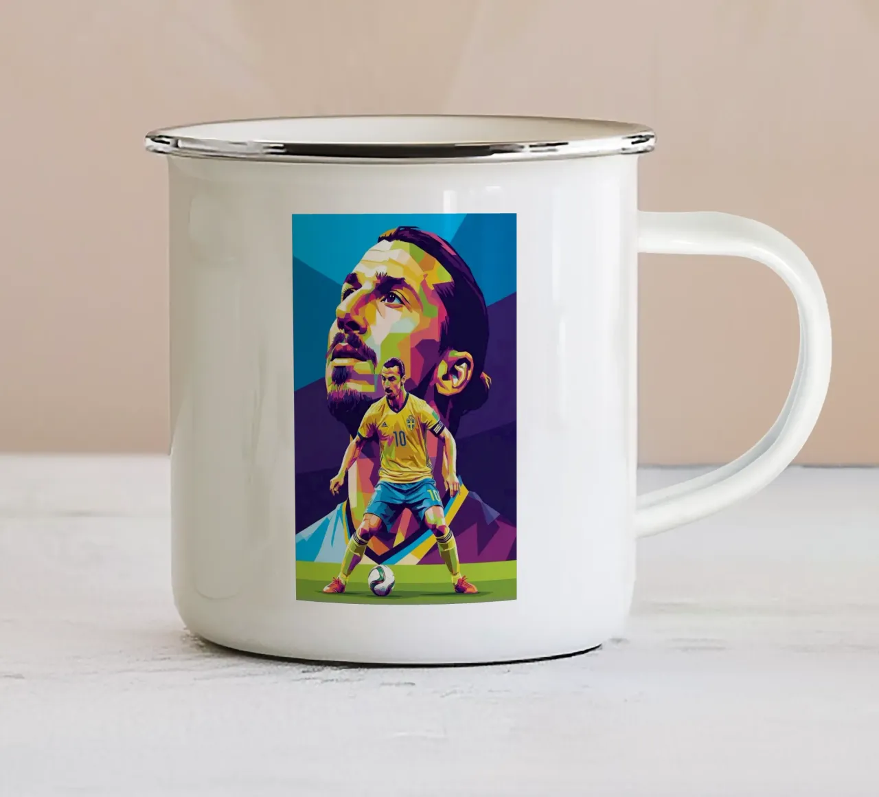 Zlatan Ibrahimovic - Svezia tazza in smalto da Hantamrata