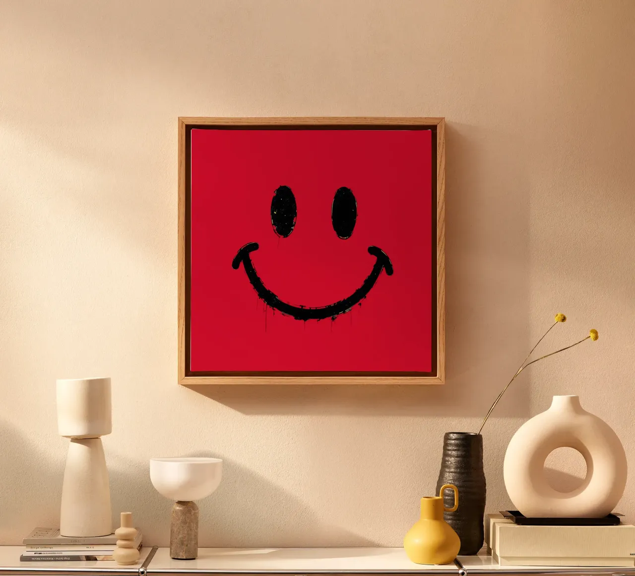 Emoji_StilB_rot1 tela con Cornice a cassetta da AI-Portraits by LK