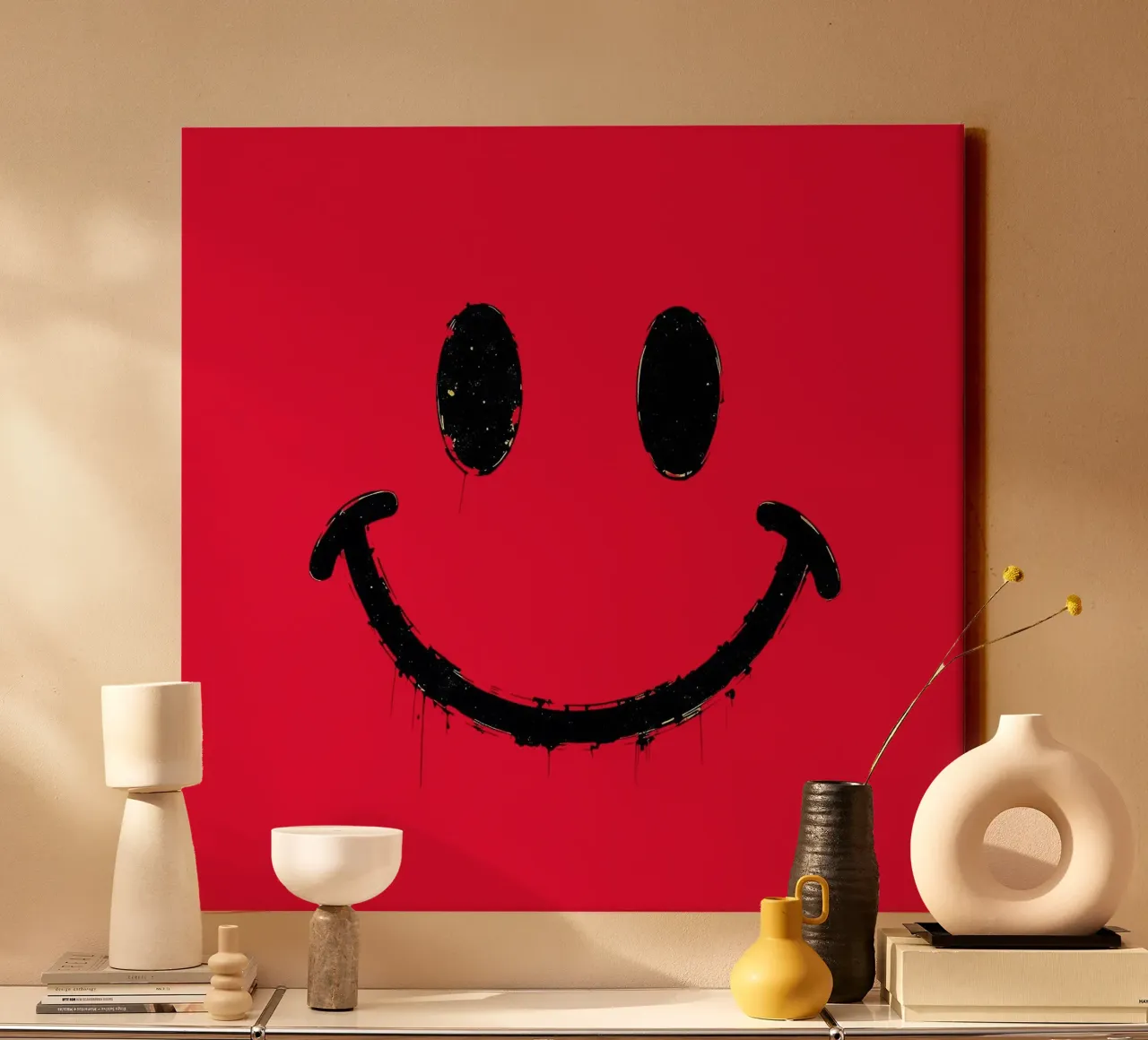 Emoji_StilB_rot1 tela con Cornice a cassetta da AI-Portraits by LK