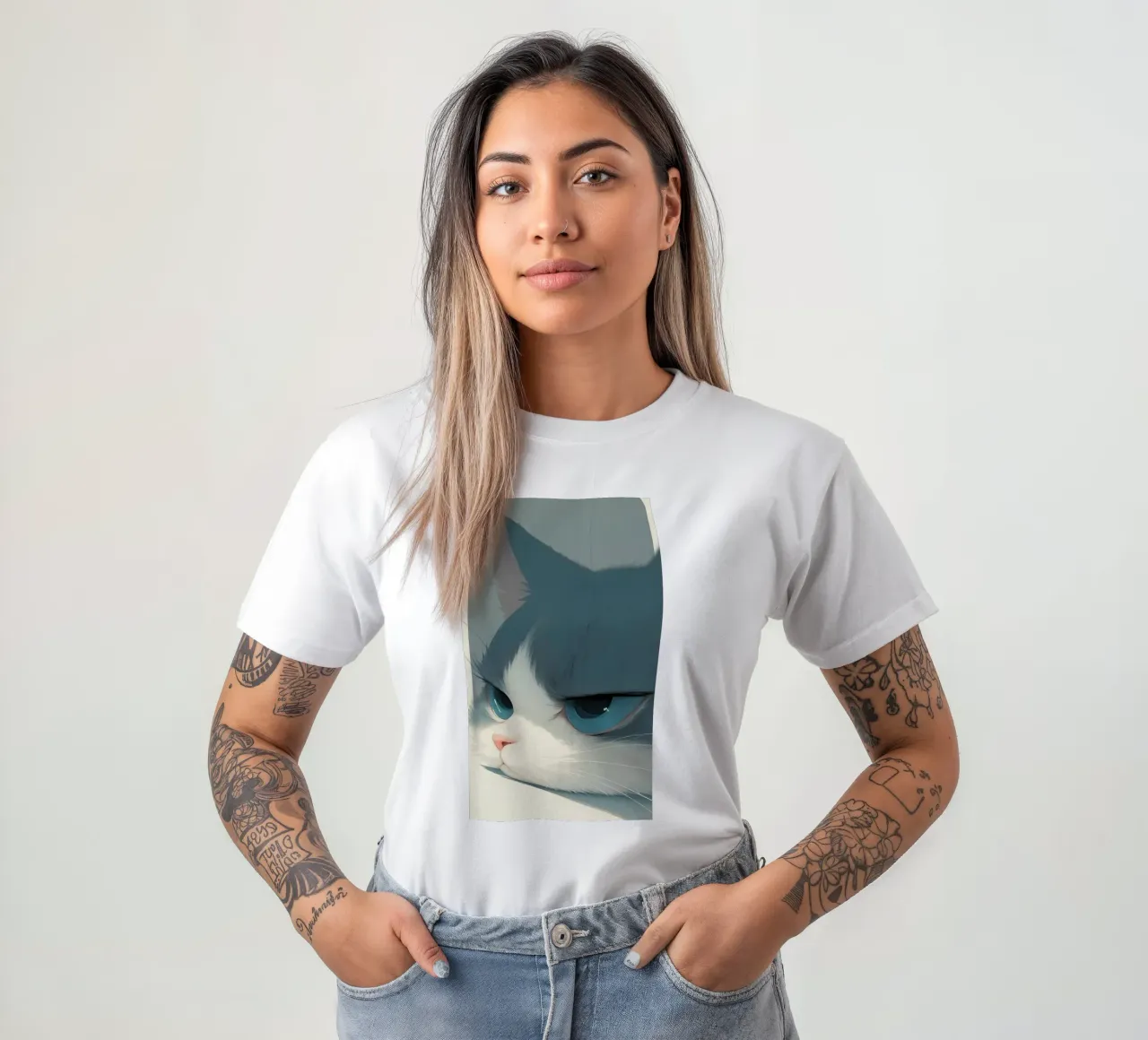 Lazy cat t-shirt da mip of map
