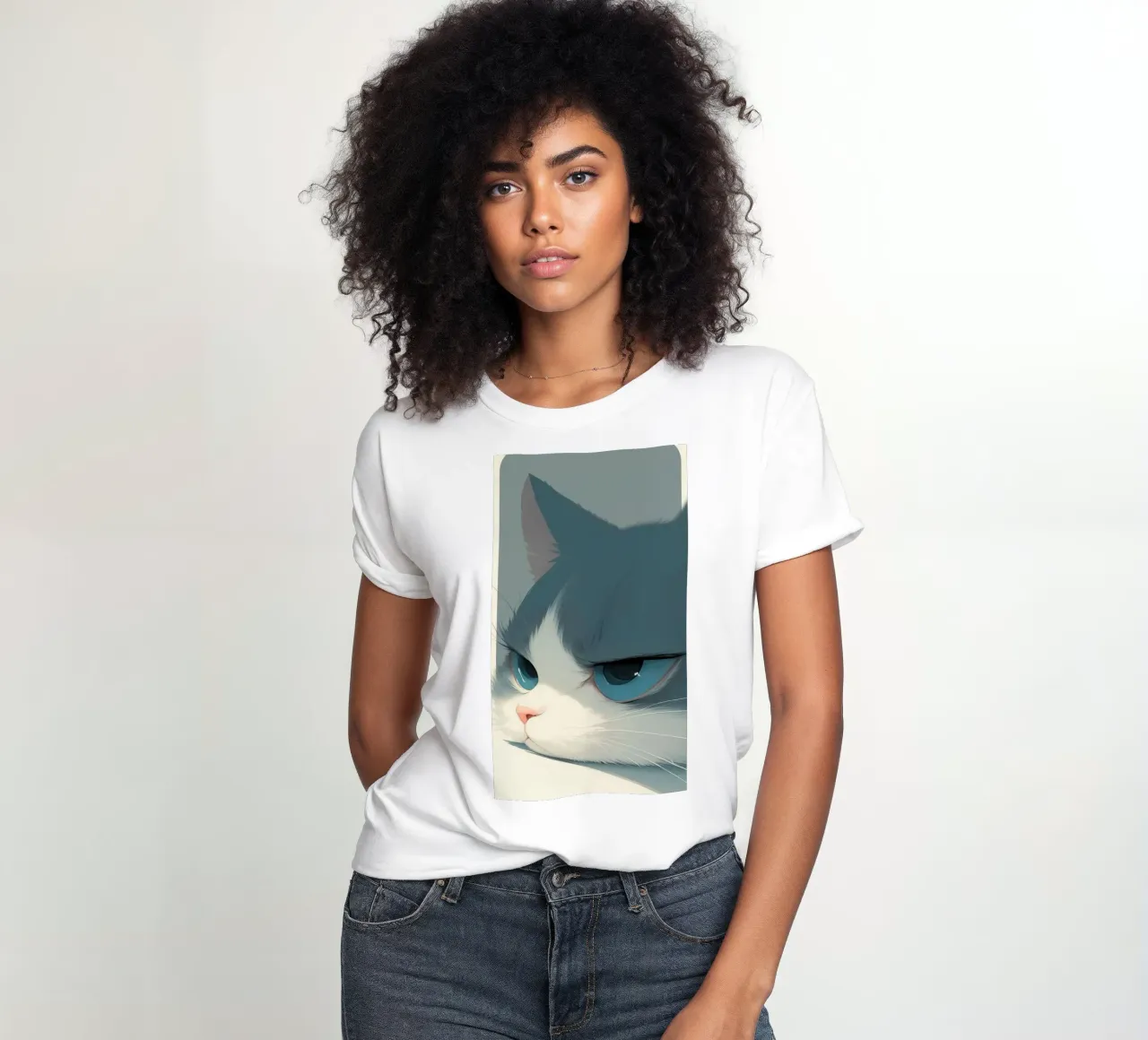 Lazy cat t-shirt da donna da mip of map