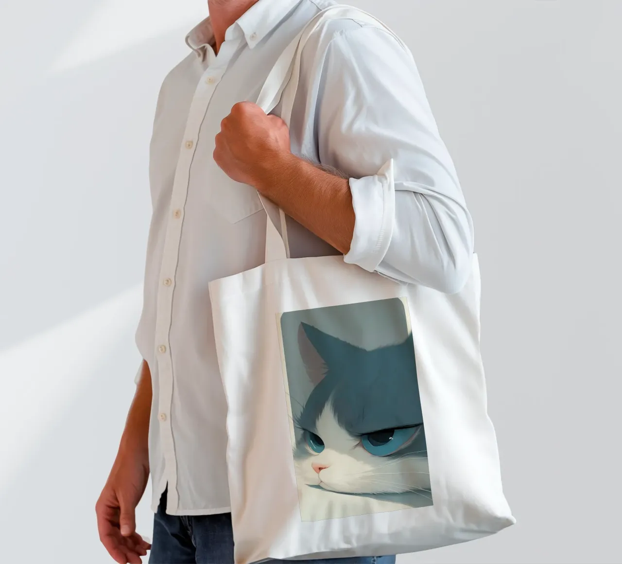 Lazy cat borsa in juta da mip of map