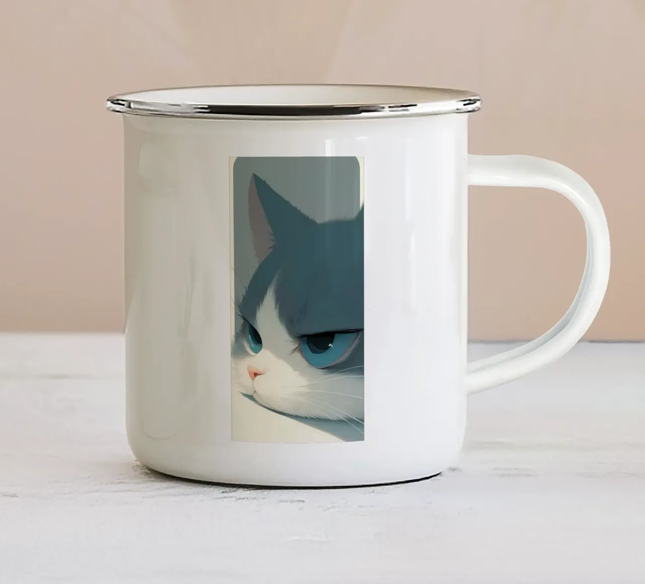 Lazy cat tazza in smalto da mip of map
