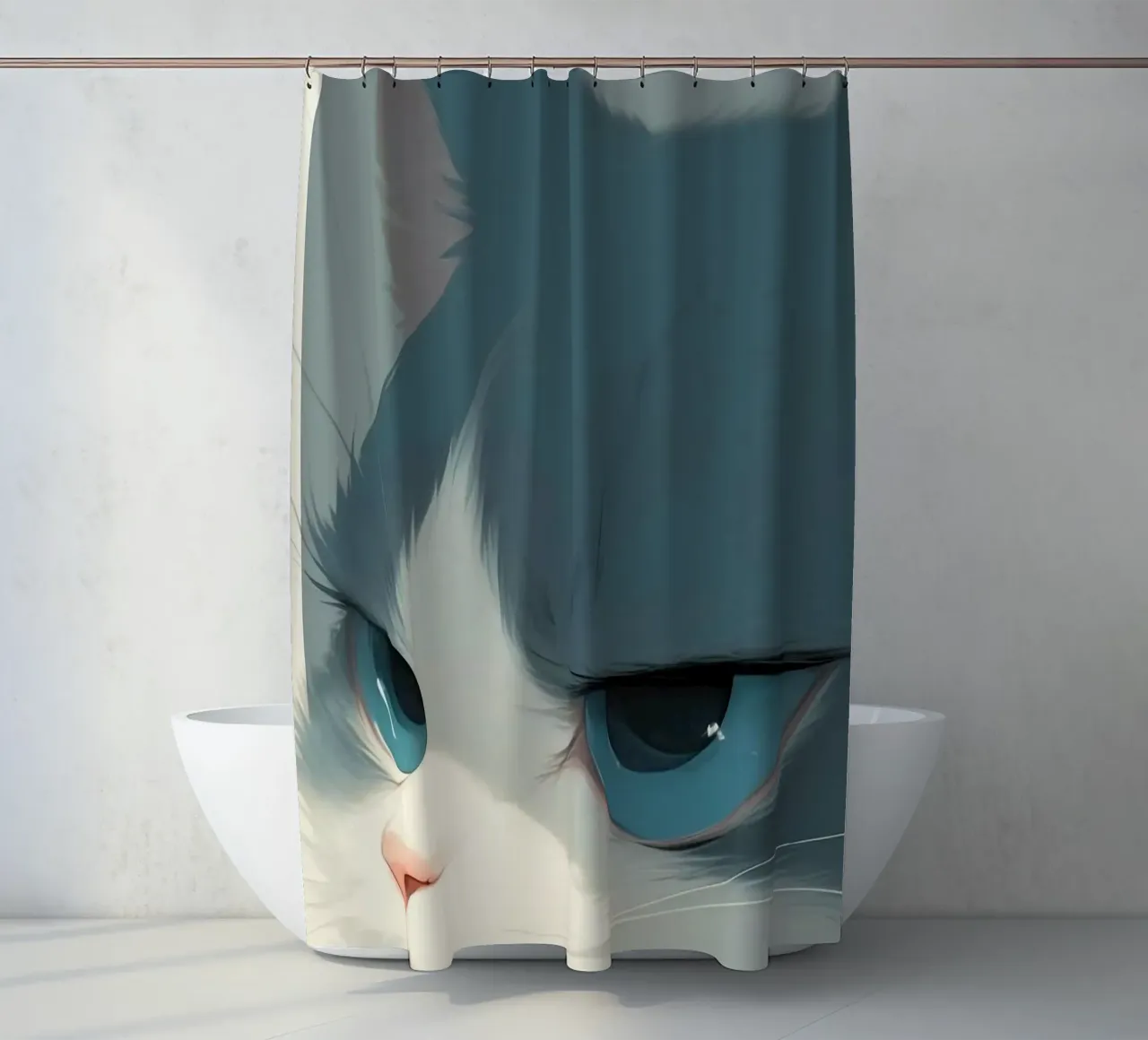 Lazy cat tenda da doccia da mip of map
