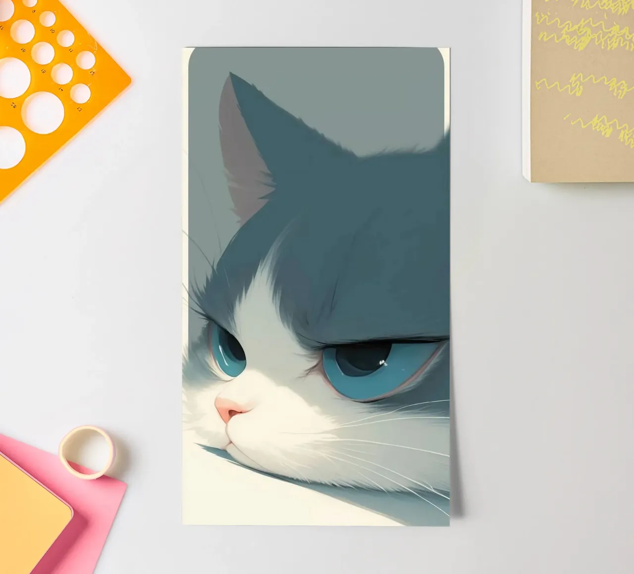 Lazy cat foglio adesivo da mip of map