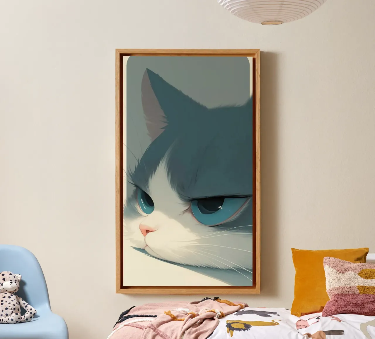 Lazy cat tela con Cornice a cassetta da mip of map