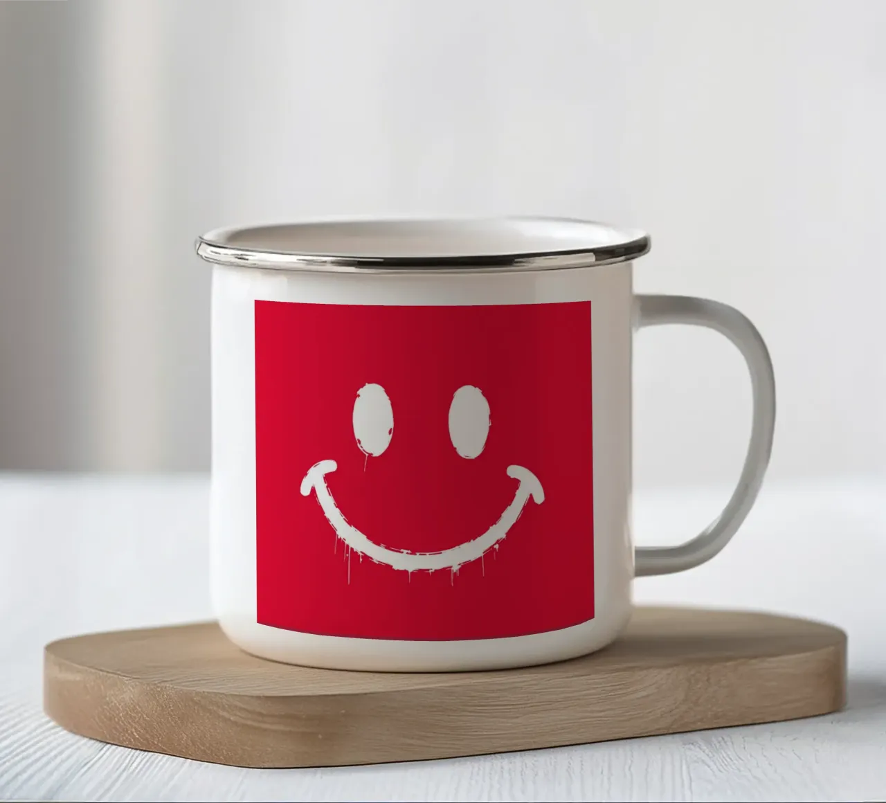 Emoji_StilB_rot2 tazza in smalto da AI-Portraits by LK