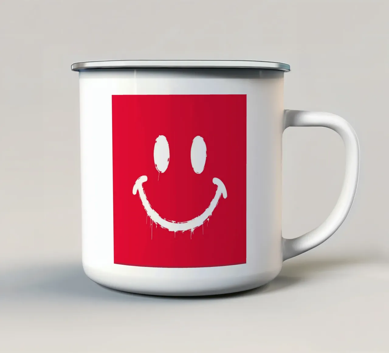 Emoji_StilB_rot2 tazza in smalto da AI-Portraits by LK