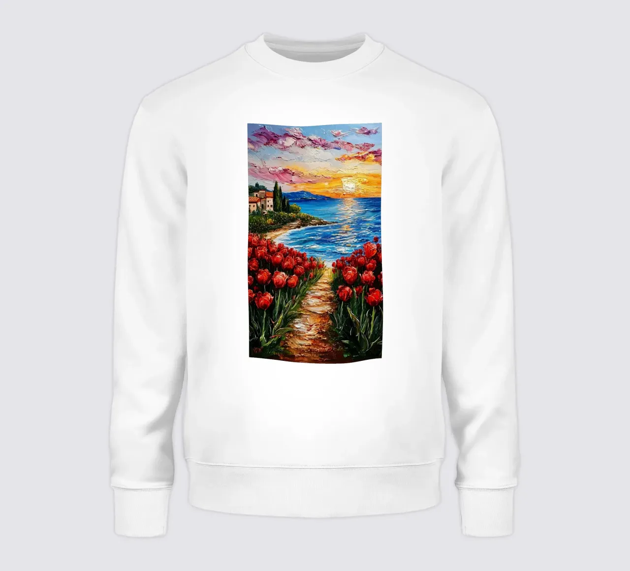 Tulips by the Sea felpa da mip of map