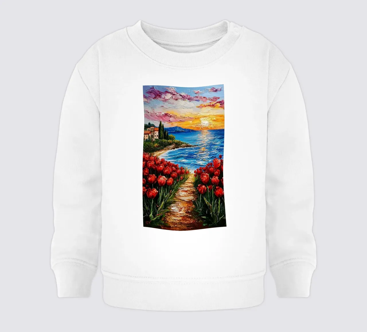 Tulips by the Sea felpa neonato da mip of map
