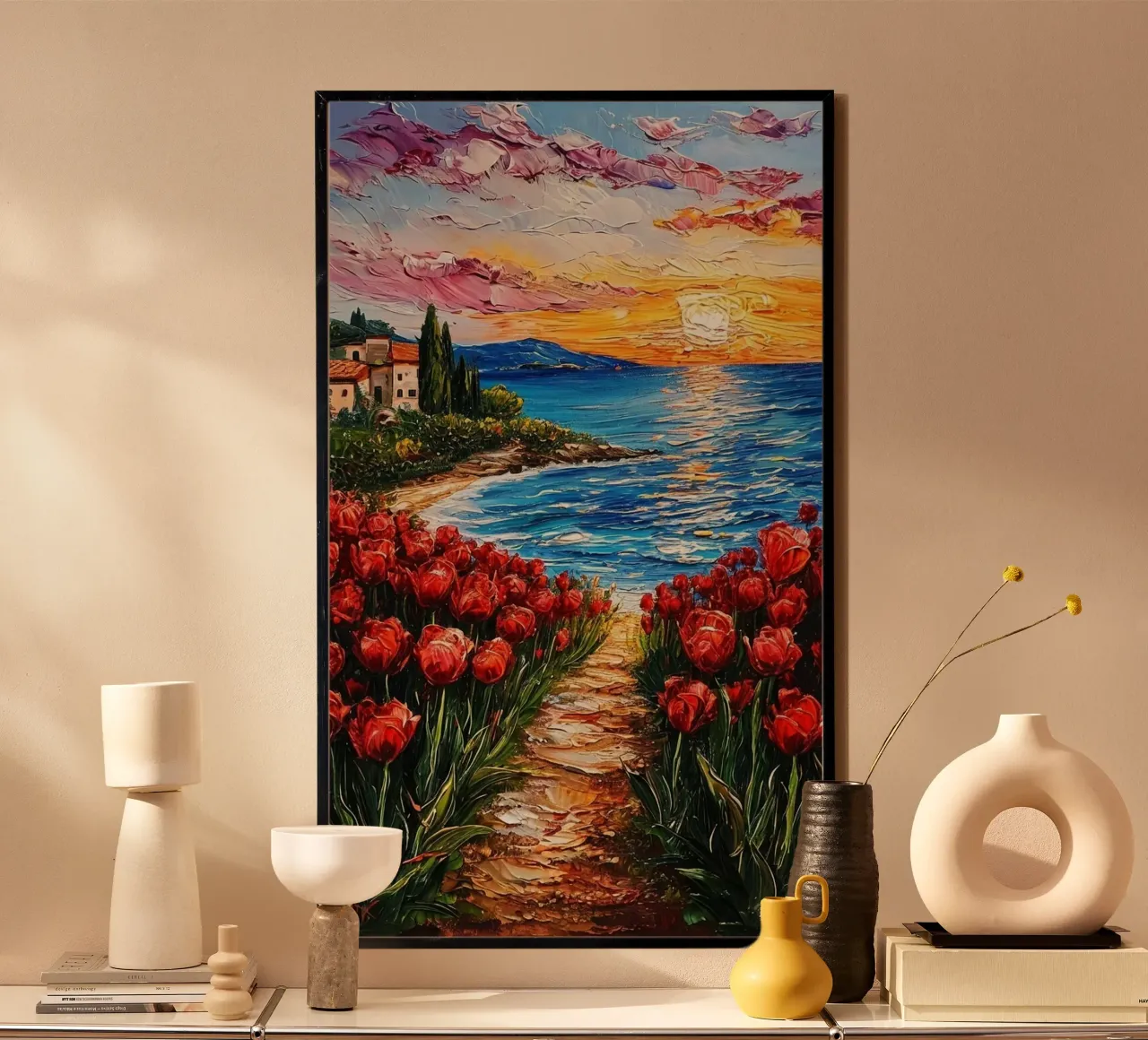 Tulips by the Sea poster da mip of map
