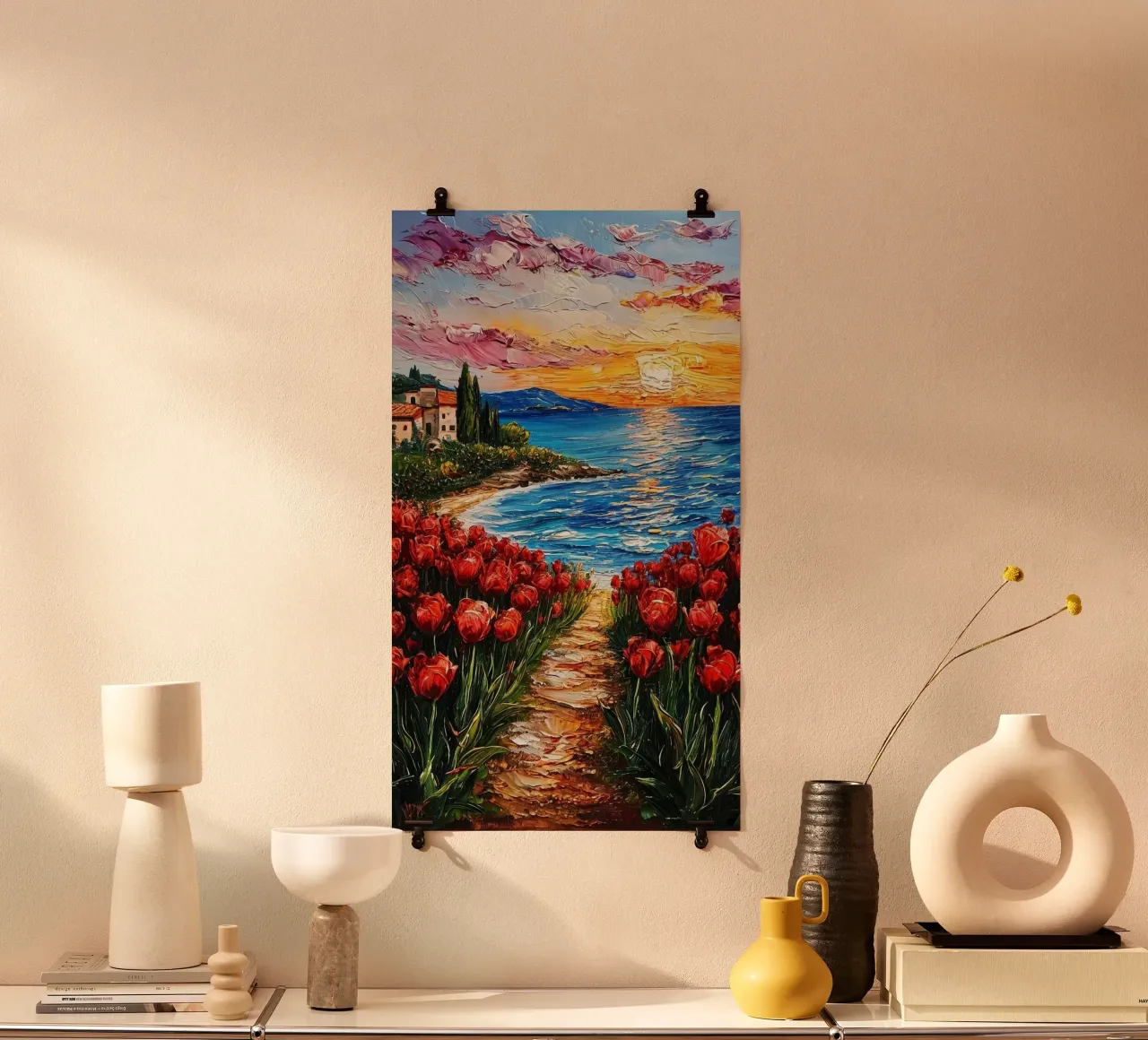 Tulips by the Sea poster da mip of map