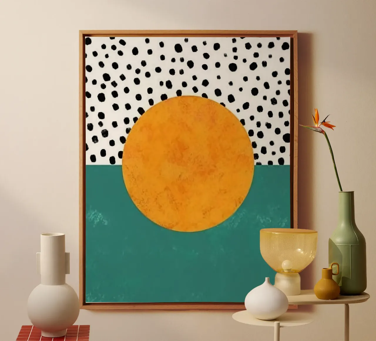 Full moon Leinwand mit Schattenfugenrahmen von mip of map