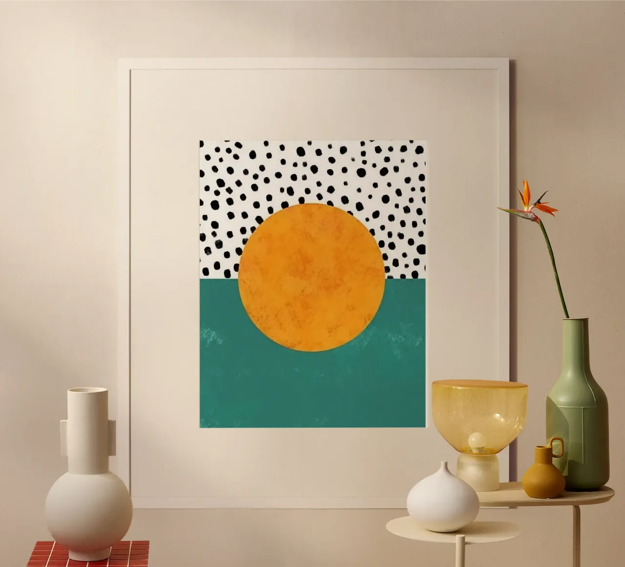 Full moon poster con telaio in legno da mip of map