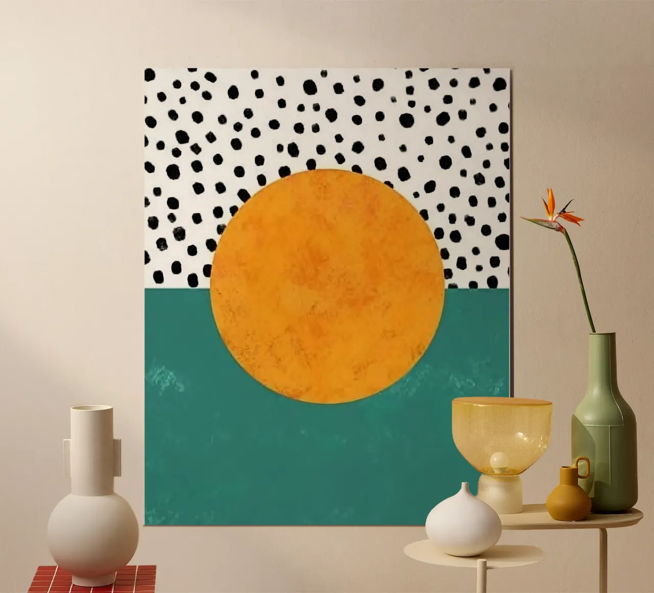 Full moon poster con telaio in legno da mip of map