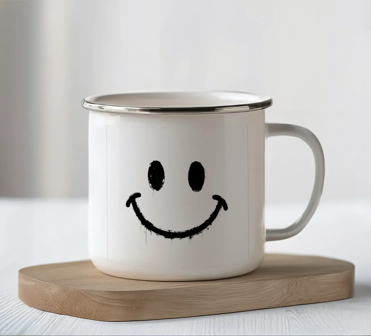 Emoji_StyleB_white1 tazza in smalto da AI-Portraits by LK