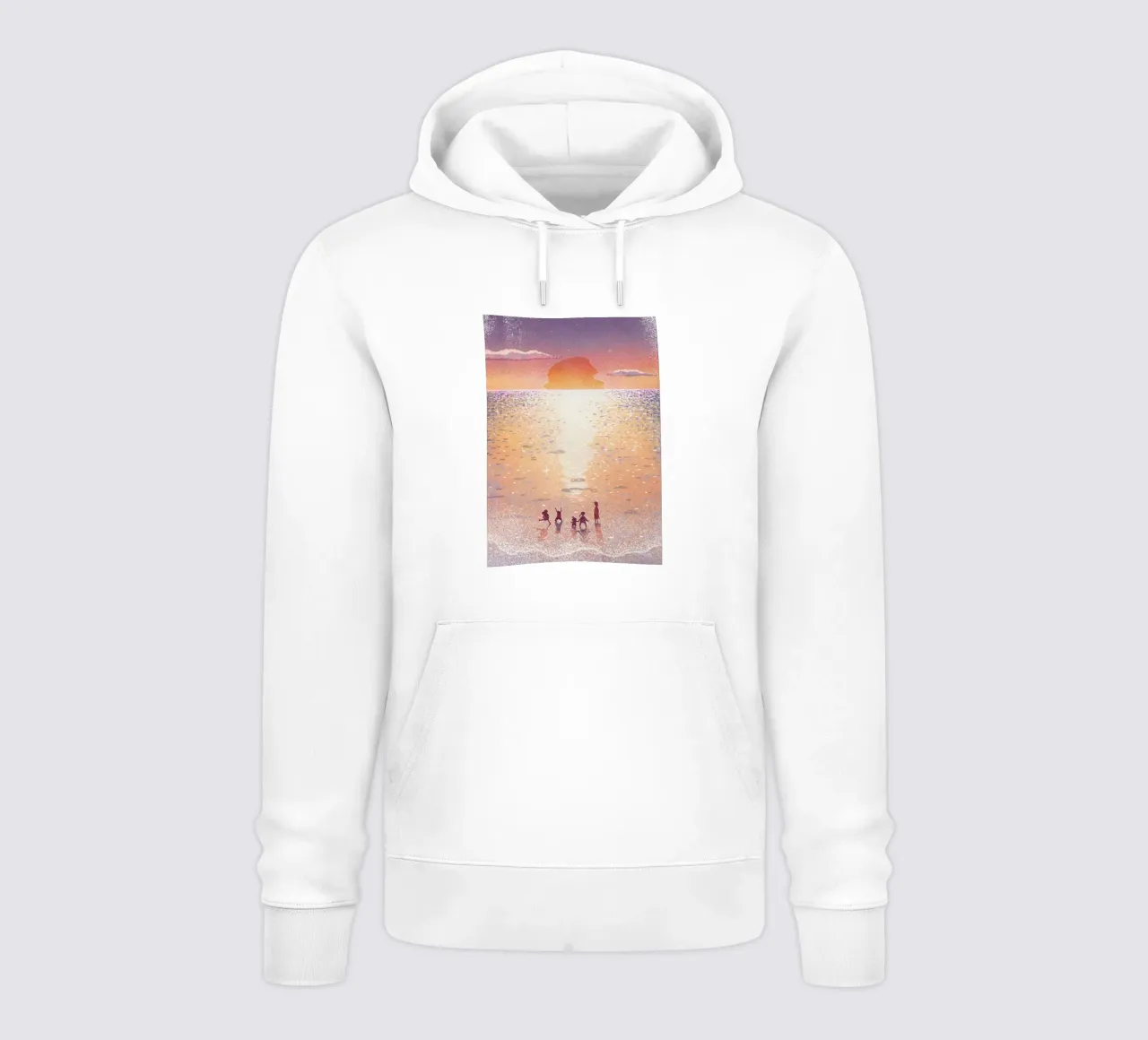 Children playing on the beach felpa con cappuccio da mip of map
