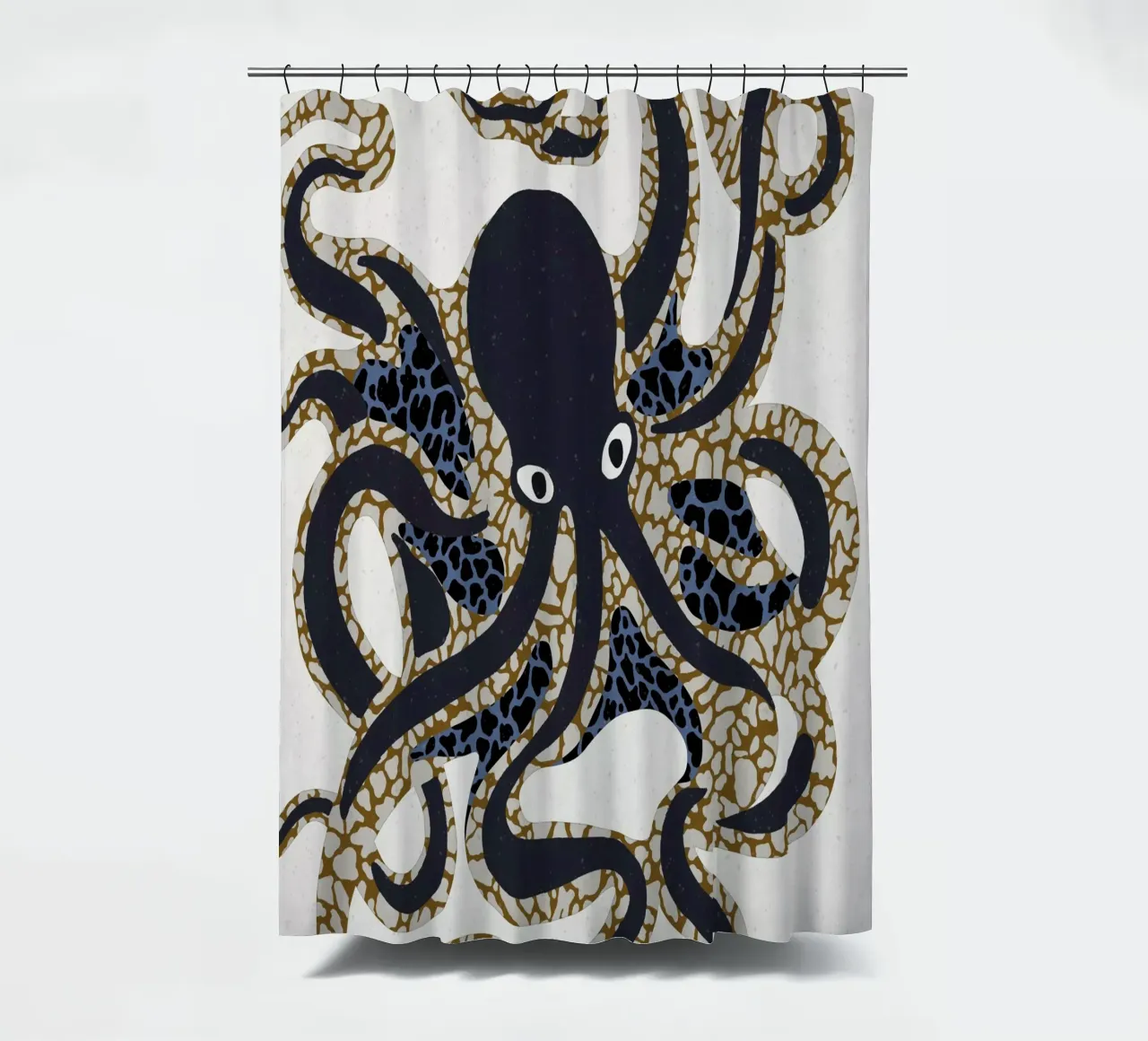 Abstract Octopus shower curtain by Asha Designs