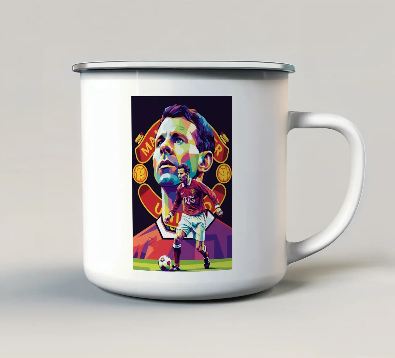 Ryan Giggs in prima serata tazza in smalto da Hantamrata