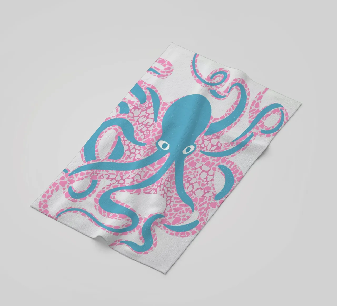 Polpo sotto il mare - Rosa Blu telo mare da Asha Designs