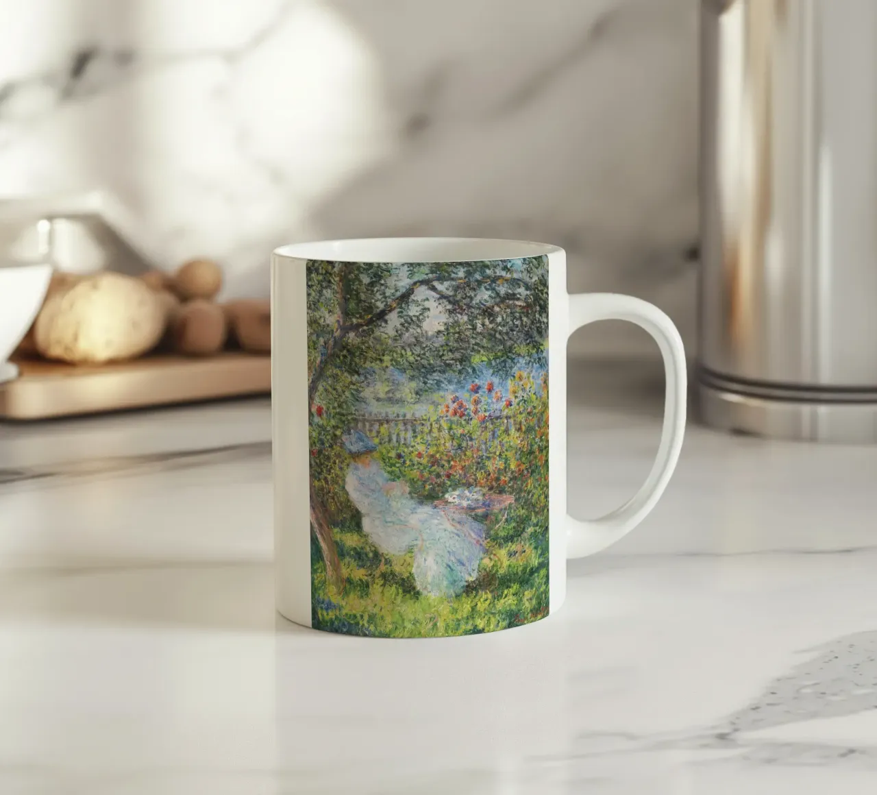 Claude Monet - Alice Hoschedé in giardino tazza in ceramica da Venus Art