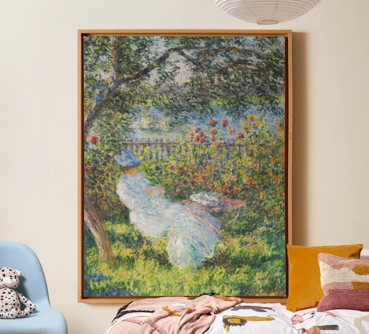 Claude Monet - Alice Hoschedé in de tuin canvas met Baklijst van Venus Art
