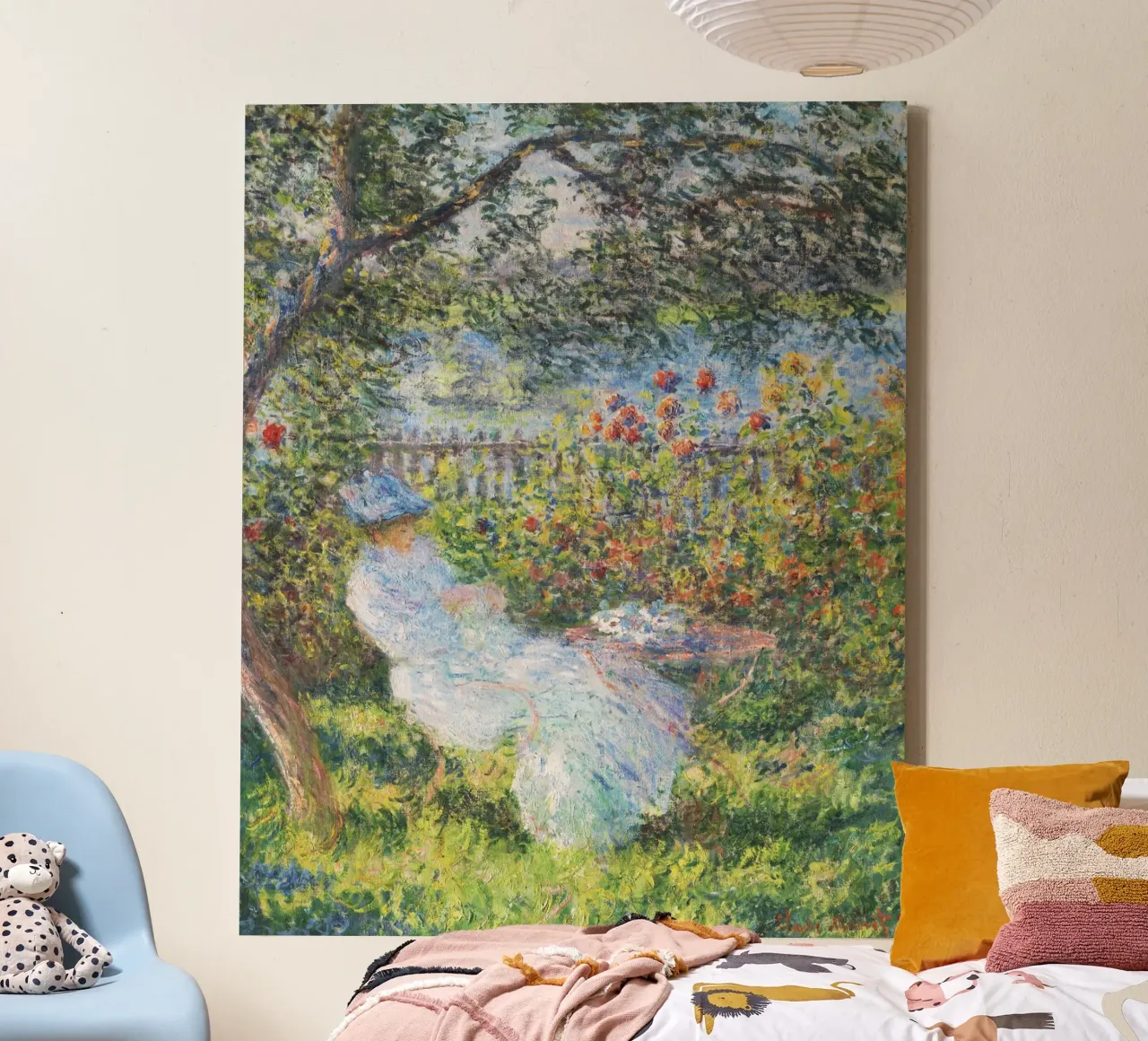 Claude Monet - Alice Hoschedé in de tuin canvas met Baklijst van Venus Art