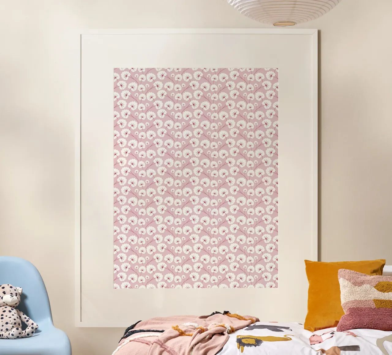Cherry Blossom Pattern #2 poster con telaio in alluminio da kathrinmay