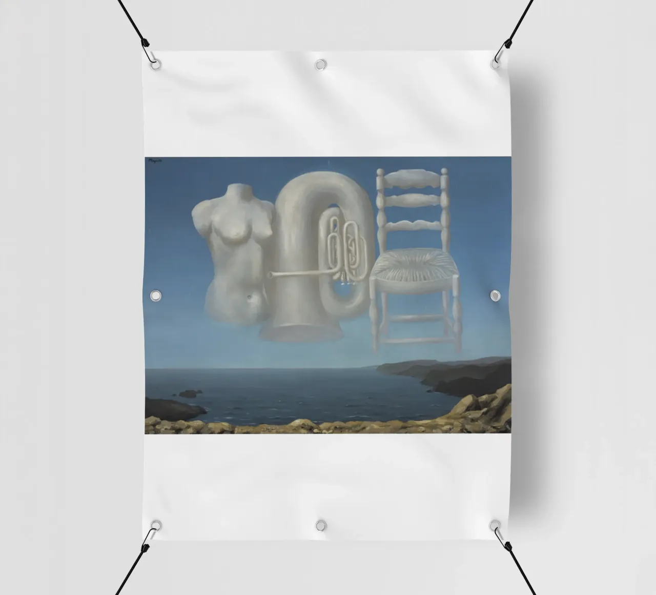 Le Temps Menaçant (Tempo minaccioso) di René Magritte telo in pvc da Corene Morar
