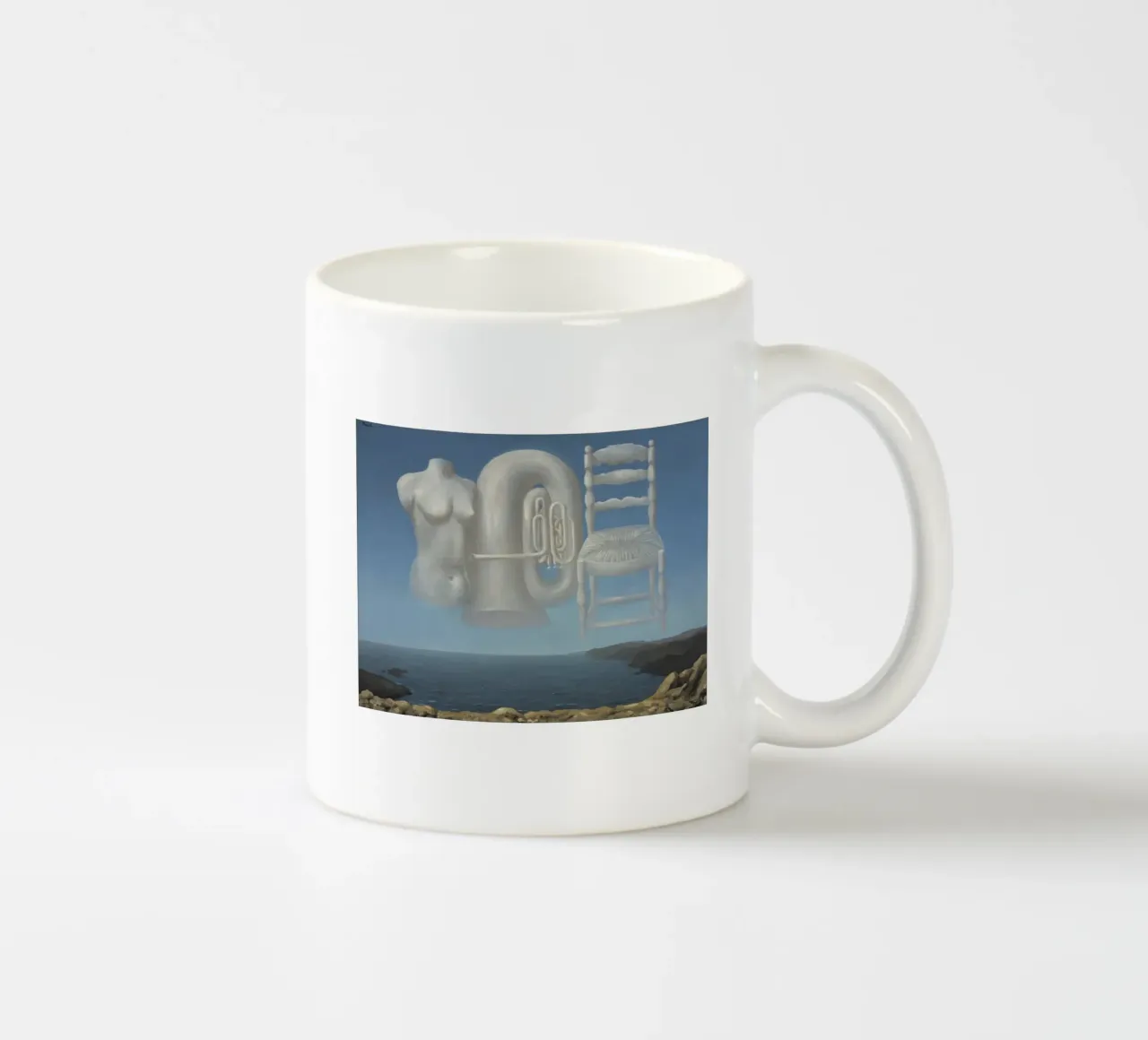 Le Temps Menaçant (Tempo minaccioso) di René Magritte tazza in ceramica da Corene Morar